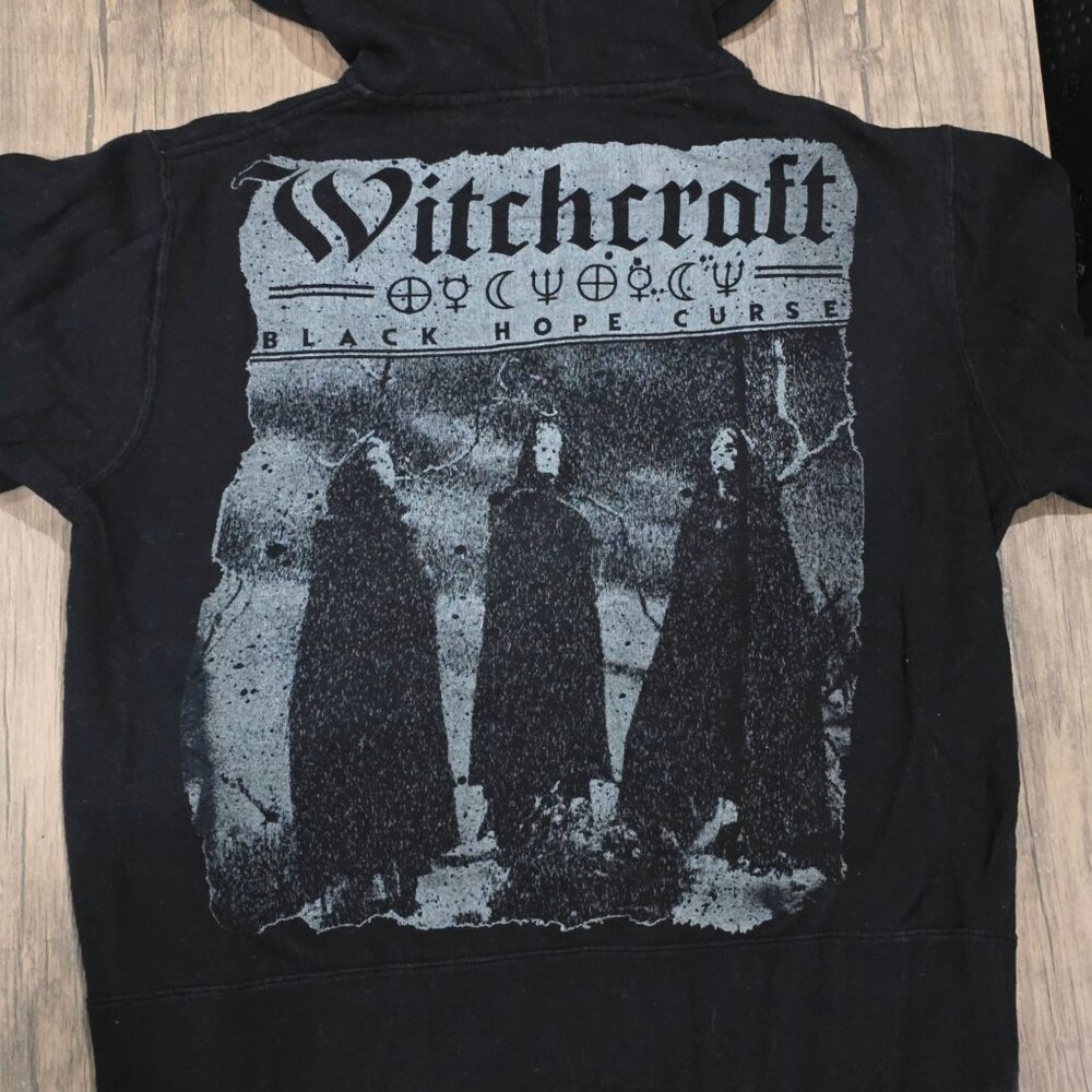 Witchcraft ✦ Black Hope Curse Hoodie ✦ Full‑Zip Graphic Sweatshirt Occult Print